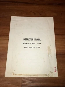McIntosh Model C 108 Instruction Manual Old Copy Save - Picture 1 of 3