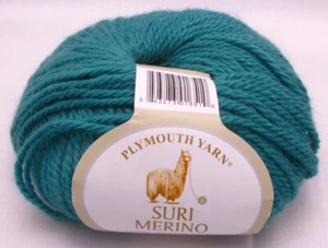 Suri Alpaca Merino Wool Blend Plymouth Yarn Teal Green Color 2283 Soft 50 Grams - Picture 1 of 5