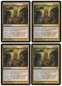 Anthem of Rakdos x4 2006 Dissension PLAYSET Multi-Color Enchant SP - NM MTG AZ2 - Picture 1 of 2