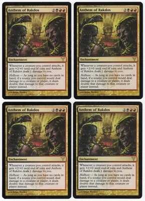 Anthem of Rakdos x4 2006 Dissension PLAYSET Multi-Color Enchant SP - NM MTG AZ2 - Image 1 of 2