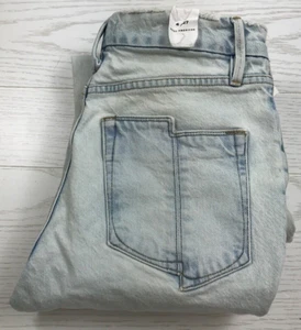 Good American Jeans Womens 4/27 Good Boy Light Blue Split Hem Distressed New - Picture 1 of 11