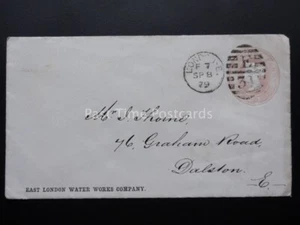 1879 East London Water Works Co DUPLEX E31 QV 1d Pink PP Postal Stationery ENV - Picture 1 of 5