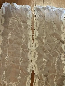 Vintage Twin White Organza Table Runners/Dresser Scarves - Picture 1 of 14