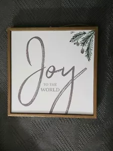 Mainstays Reversible Wall Art- Live Gratefully & Joy To The World- 2 Holidays! - Picture 1 of 2