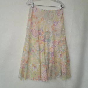 Ruby Rd Vintage Skirt Womens 6P Pastel Floral Sheer Lined Whimsy Flowy Easter - Picture 1 of 8