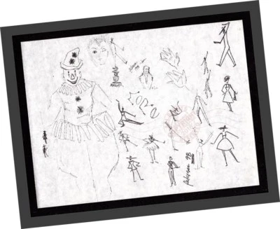 More People are Clowns 1998 Modern Pop Art Ink DRAWING Original SIGNED sketch - Image 1 of 4