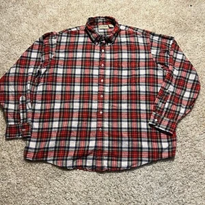 Camisa DE COLECCIÓN LL Bean Para Hombres Extra Grande Roja Franela a Cuadros Bolsillo Abotonado EE. UU. - Imagen 1 de 12