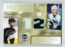 05-06 UD The Cup Noble Numbers  Simon Gagne--Patrick Marleau  /12  Patches