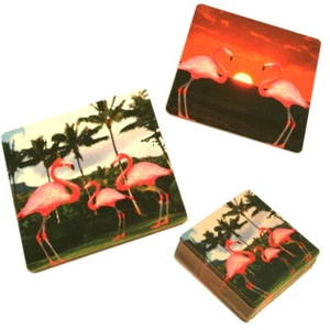 20 Sottobicchieri Rosa Fenicottero - Set Tropical Tiki Bar, Forniture per Feste Luau - Foto 1 di 2