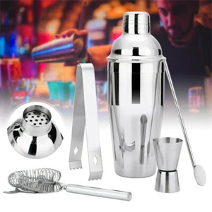750ml Stainless Steel Cocktail Shaker Mixer Drink Mixing Bartender Tool Bar Set - Bild 1 von 7