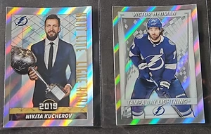 NIKITA KUCHEROV/VICTOR HEDMAN 2-CARD LOT Topps 2020-21 Mini Stickers LIGHTNING - Picture 1 of 2