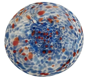 Plato grande de cristal de Murano azul punteado - Imagen 1 de 5