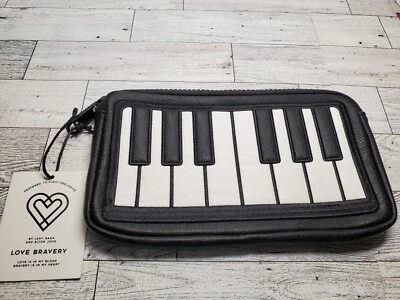 Love Bravery Lady Gaga Elton John Black & White Piano Keys  Clutch Bag  New - Image 1 of 4