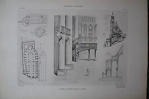 Eglise St-Etienne-du-Mont ( Paris) planche début XX° - Picture 1 of 1