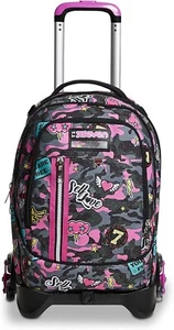 TROLLEY SCUOLA SEVEN JACK 3WD CAMAULOVE GIRL ZAINO STACCABILE CON 3 RUOTE - Foto 1 di 10