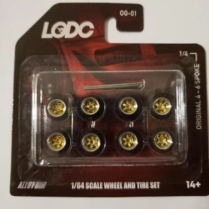 LODC Series 1 10 mm Ruote 6 razze S1 1/4 Cerchio cromato con inserto oro 1:64 - Foto 1 di 3