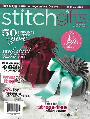 Stitch Gifts Magazine Christmas Holiday Sewing Festive Decorations Bags Cards  - Image 1 of 4