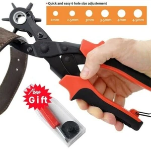 Revolving Leather Hole Punch Plier 6 Sizes Perforator Tool for Belt Paper Home - Picture 1 of 15