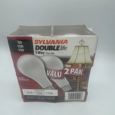 Sylvania double life three-way two pack lightbulbs 50/100/150 - Image 1 of 3
