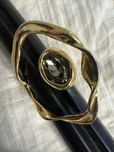Alexis bitter vergoldeter Ring Größe 7 1/2 zerknitterter Orbit Stein Ring gemarkt AB - Bild 1 von 10