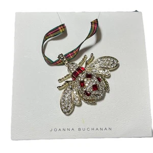 Joanna Buchanan Classic Bee Hanging Ornament Amber Clear Crystals - Picture 1 of 6