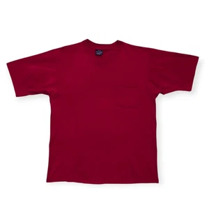 Vintage Duofold Pocket T Shirt Mens M Red 100% Cotton Boxy Faded Made In USA - Picture 1 of 8