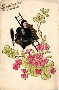 PC CHIMNEY SWEEPER HAPPY NEW YEAR (a73867) - Picture 1 of 2