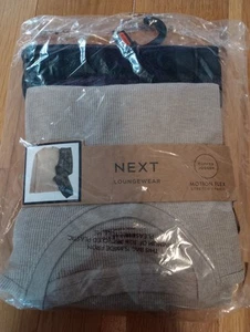 Next Men's Black Stone Check Motionflex Cosy Pyjamas Set Size X Large XL BNWT - Picture 1 of 5