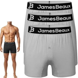 3-Pack Men's Heather Gray 95% Bamboo Boxer Shorts - Picture 1 of 8