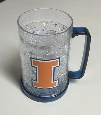 Illinois Fighting Illini 16oz Old School Freezer Mug Cup Plastic Drinking Thing - Image 1 of 3