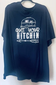 Men’s “Quit Your Hitchin” Camper Navy Blue Tee Size 3x - Picture 1 of 3
