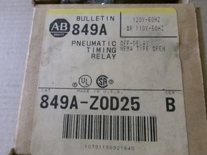 New Allen Bradley 849A-Z0D25 Pneumatic Timing Relay 120V-60Hz / 110V-50Hz AK - Picture 1 of 4