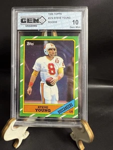 Steve Young Rookie 1986 Topps #374 RC Card NFL San Francisco 49ers GEM MINT 10 - Bild 1 von 2