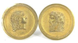 Antik Bronze Neoklassizistisch Römisch Griechisch Heidnisch Gott Vorhang Raffhalter - Bild 1 von 4