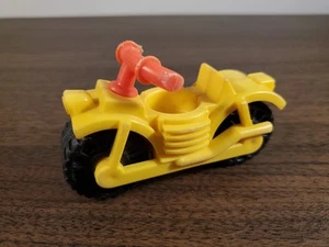 Vintage Fisher Price Little People Yellow MOTORCYCLE "Pop Up Camper" 992 Bike - Picture 1 of 6