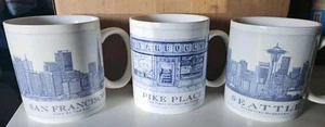 Lot of 3 Starbucks Architectural Series Mugs Seattle SF Pike Place - Picture 1 of 10