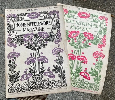 Antique Home Needlework Magazine April July 1902 Lace Beadwork Purses Patterns - Image 1 of 4