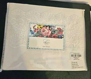 RARE VINTAGE CARLETON VARNEY DESIGNER WHITE LACE QUEEN DUVET 3 PIECE SET NEW - Picture 1 of 4