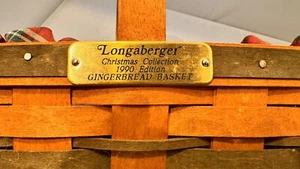 Longaberger Vintage 1990 Christmas Collection Gingerbread Basket Liner & Signed - Picture 1 of 8