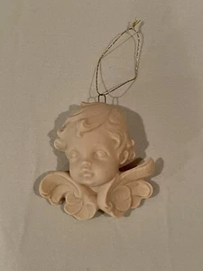 Vintage 1988 Keramik Form Scioto Engel Cherub Kopf Wandbehang Ornament EUC - Bild 1 von 4