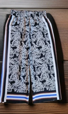 Pantalones de cachemira Joseph Ribkoff pierna recta cintura alta elásticos negros/blancos talla 12 Foto 1 de 4