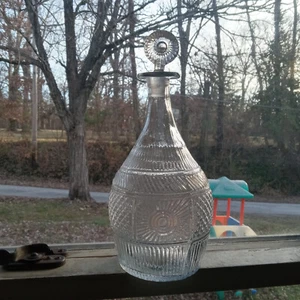 1820s OPEN PONTIL 3 MOLD KEENE SUNBURST GIII-15 DECANTER WITH SUNBURST STOPPER - Picture 1 of 9