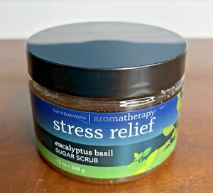Bath & Body Works Aromatherapy Stress Relief Eucalyptus Basil 13 oz Sugar Scrub - Picture 1 of 4