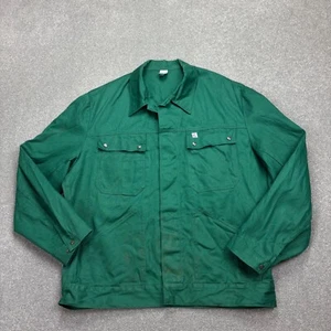 VINTAGE French Jacket Adult Extra Large Green Workwear Sanfor Chore Canvas Men - Picture 1 of 10