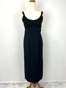 Vintage Shuteboss Womens Dress 10 Black Lace Pencil Long Evening Goth 90s Witch - Bild 1 von 12