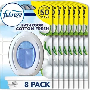 Febreze Badezimmer Lufterfrischer 8er Pack - Cotton Fresh Geruchsbeseitiger - Bild 1 von 4