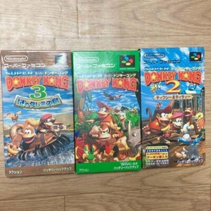 Nintendo Super Famicom Donkey Kong 1 & 2 & 3 set Japan SFC SNES From JAPAN used - Picture 1 of 9