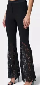 Bebe Y2K Style Black Lace Flares Dress Pants Satin Trim New With Tag $119 Size 6 - Picture 1 of 11