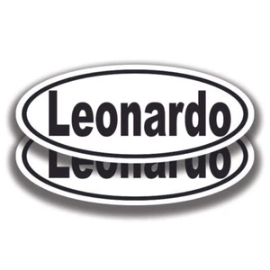 LEONARDO NAME DECALs 2 Stickers Bogo Car Truck Bumper Window - Picture 1 of 1