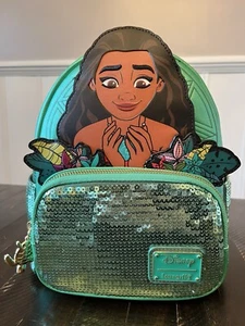 Mini Mochila Moana Heart of Te Fiti Lentejuelas Loungefly Nueva con Etiquetas Nueva Brilla en la Oscuridad - Imagen 1 de 6